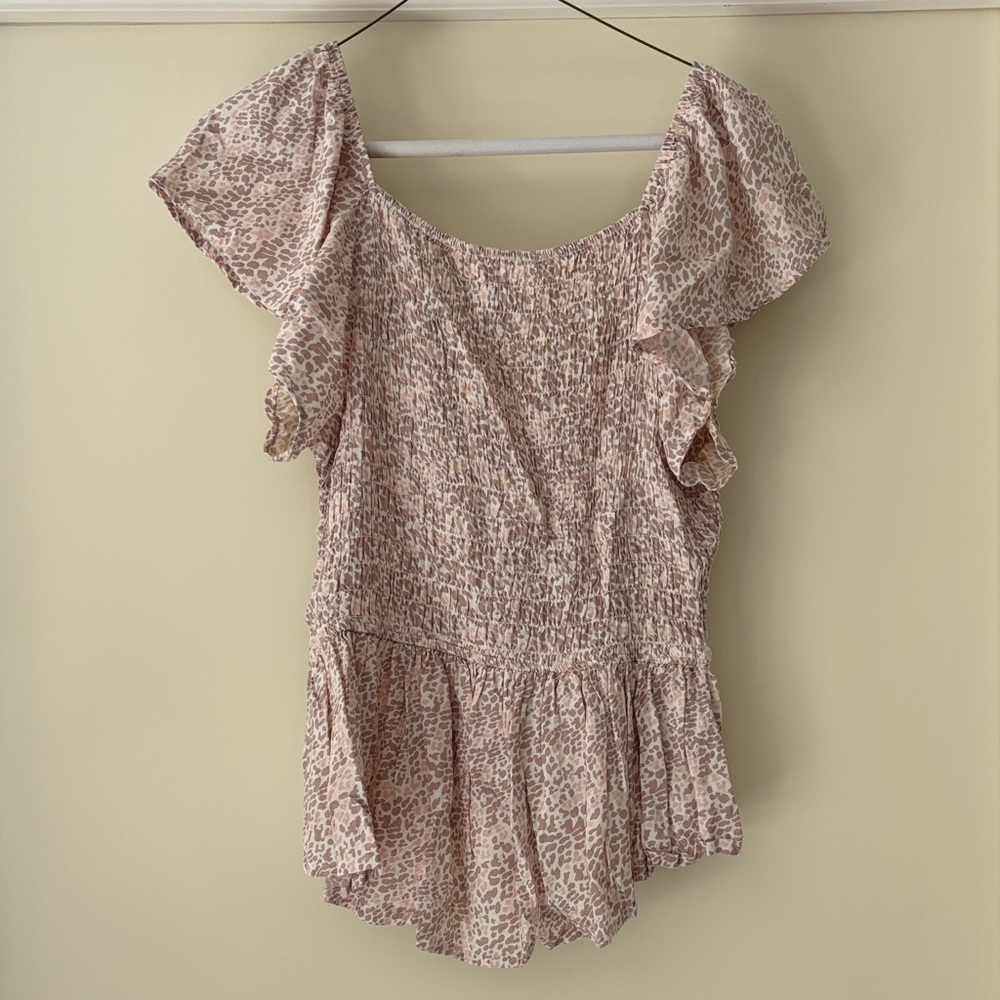 Japna Pink Patterned Ruffle Blouse - Picture 4 of 4